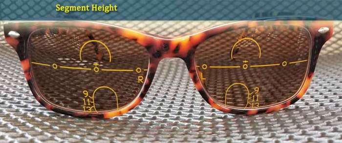 Progressive lens seg height chart