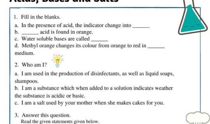 Acids bases and salts worksheet answers