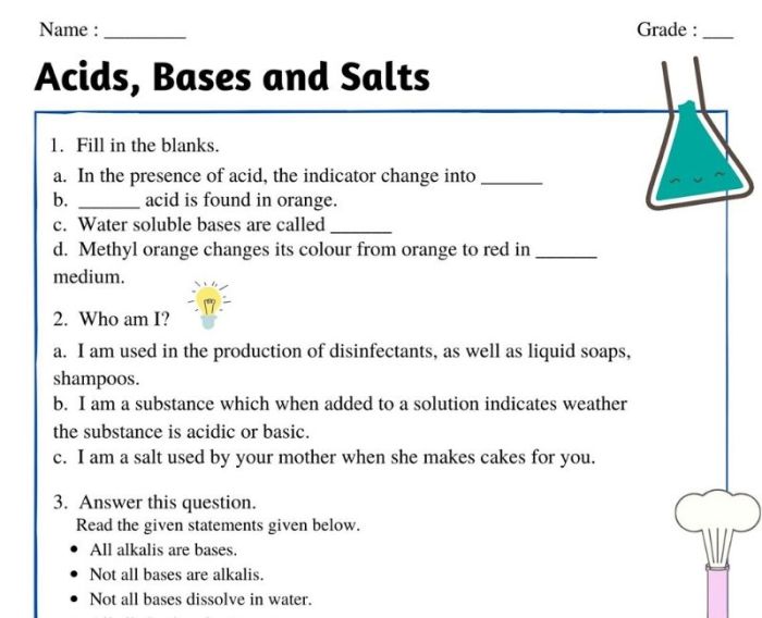 Acids bases and salts worksheet answers