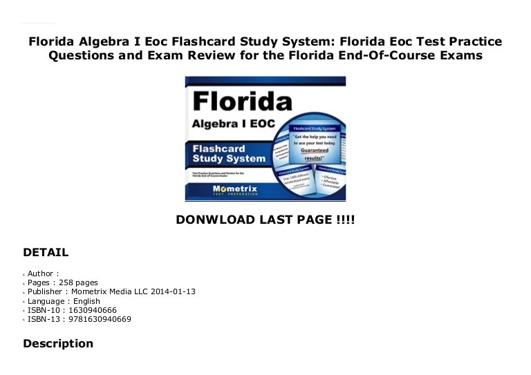 Florida algebra 1 eoc practice test